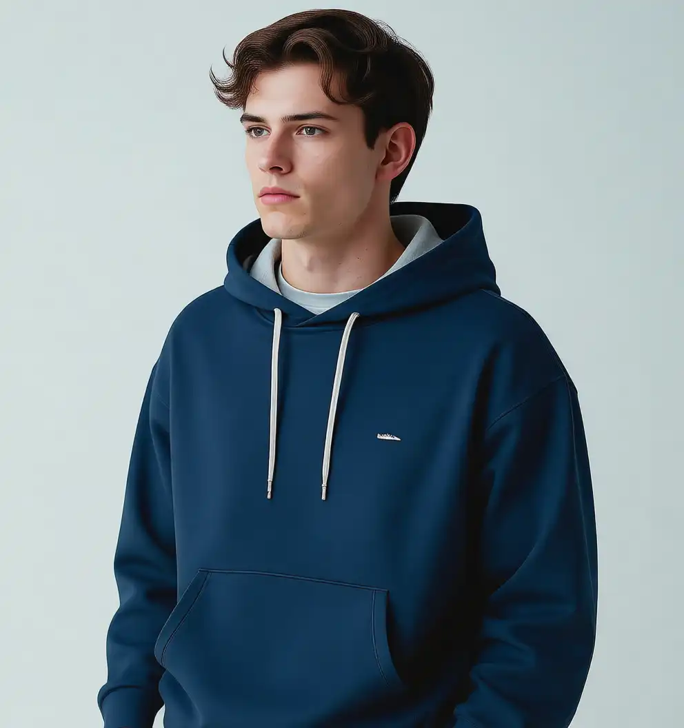 Midnight Blue Essential Hoodie - Image 2