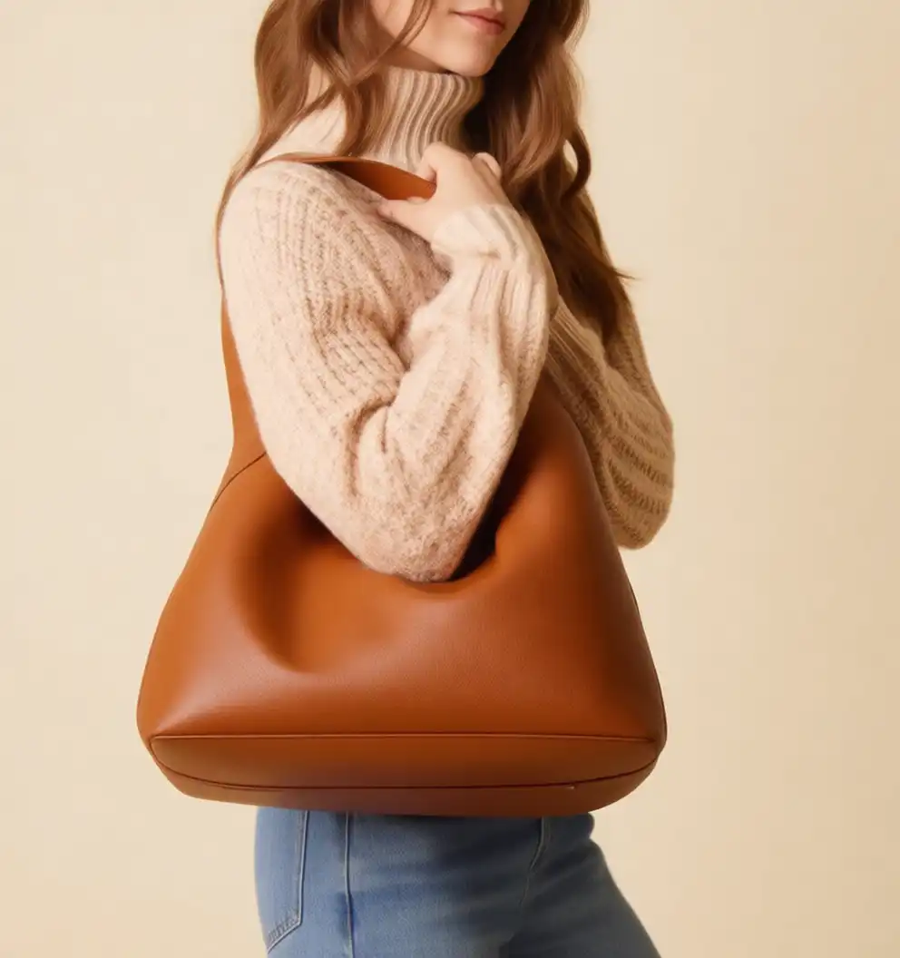 Minimalist Leather Handbag - Image 3