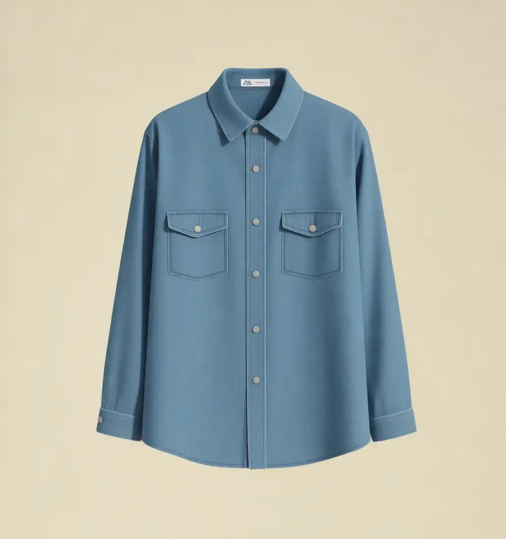 Nordic Blue Work Shirt - Image 4