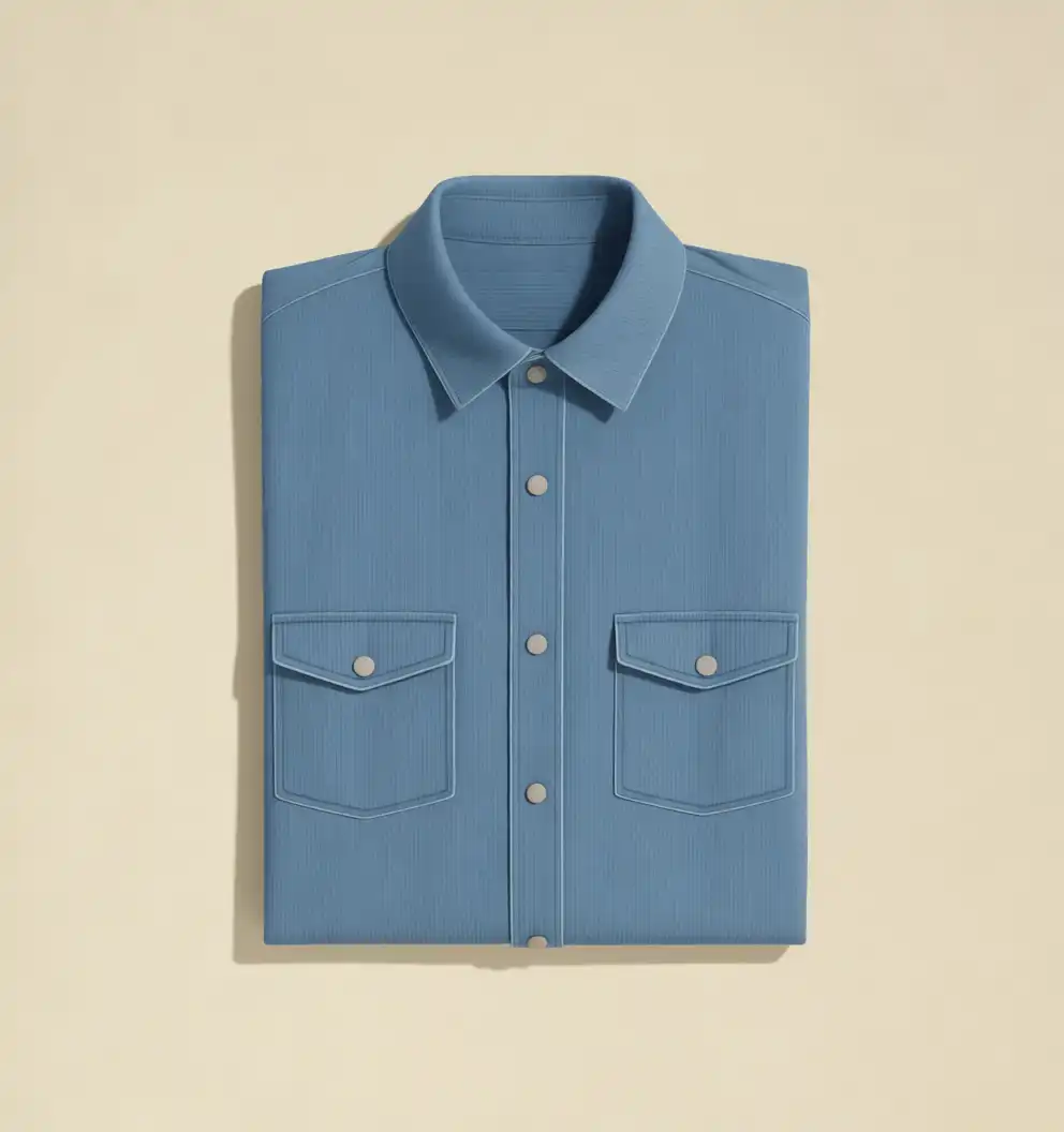 Nordic Blue Work Shirt - Image 5