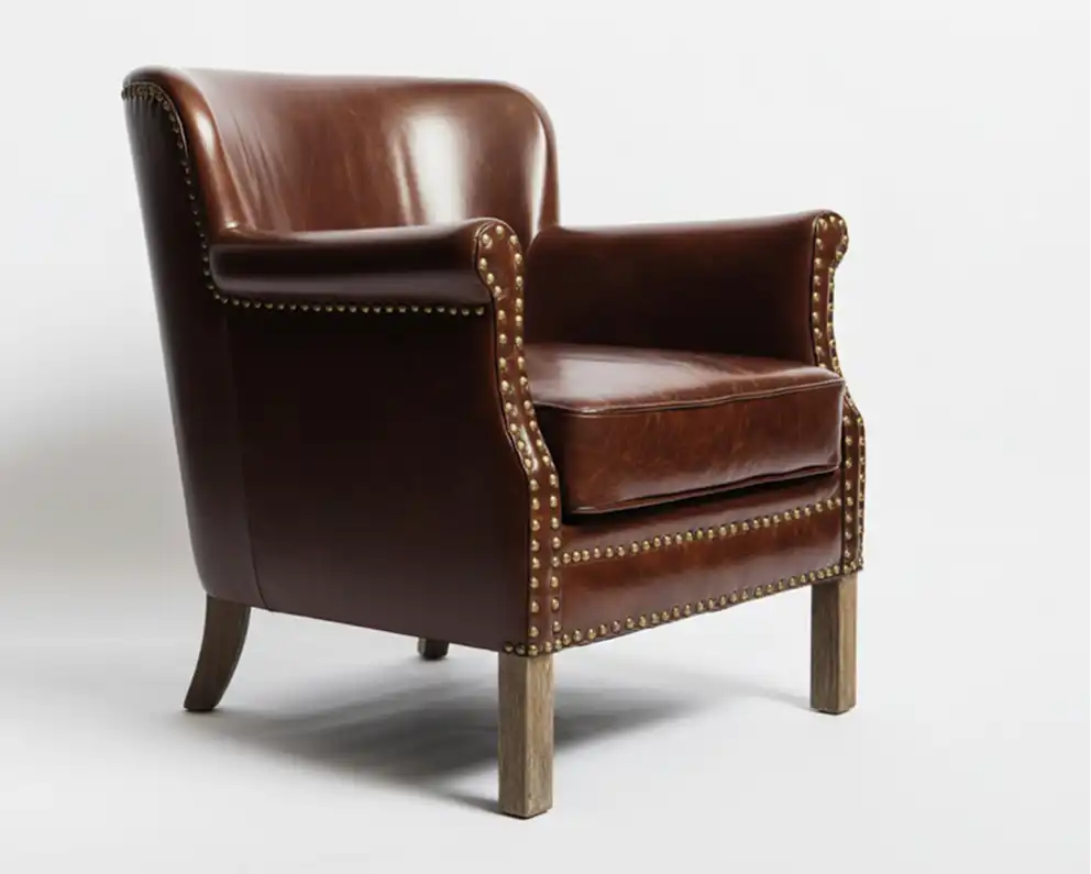 Heritage Leather Accent Armchair - Image 4