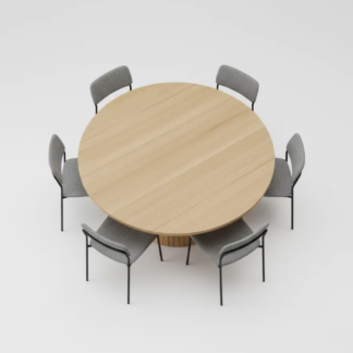 ScandiCraft Round Wooden Dining Table